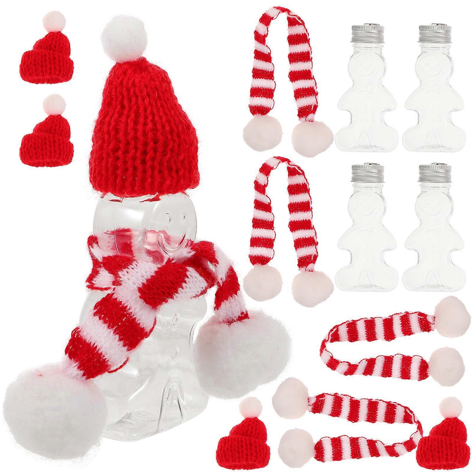 Sugar Candy Jar Gift 5Pcs Gingerbread Man Bottles for Drinking Use