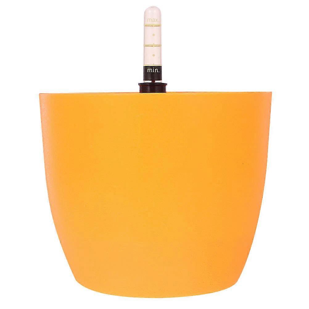 Self-Watering Planter Round Unique Pot with Water Level Display Orange