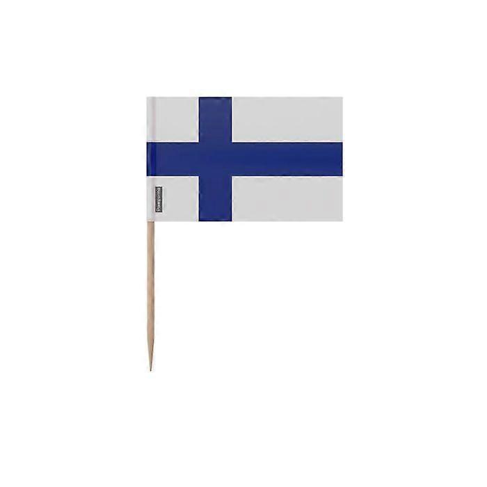 Flag Toothpicks of Finland - 10 cm - 100 pieces - Adhesive plastic - Bamboo stick - Pixelforma