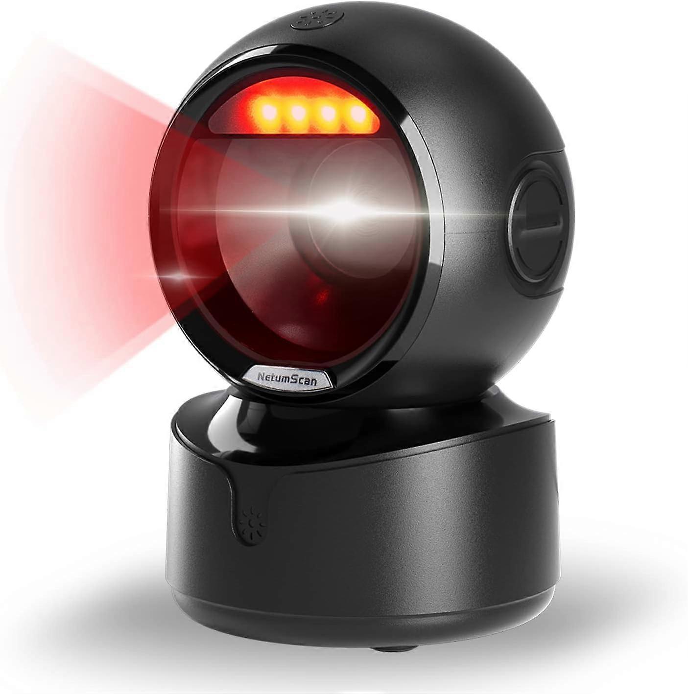 Omnidirectional Barcode Scanner with Hands QR Code Reader, Automatic 1D 2D Fast Scanning for POS