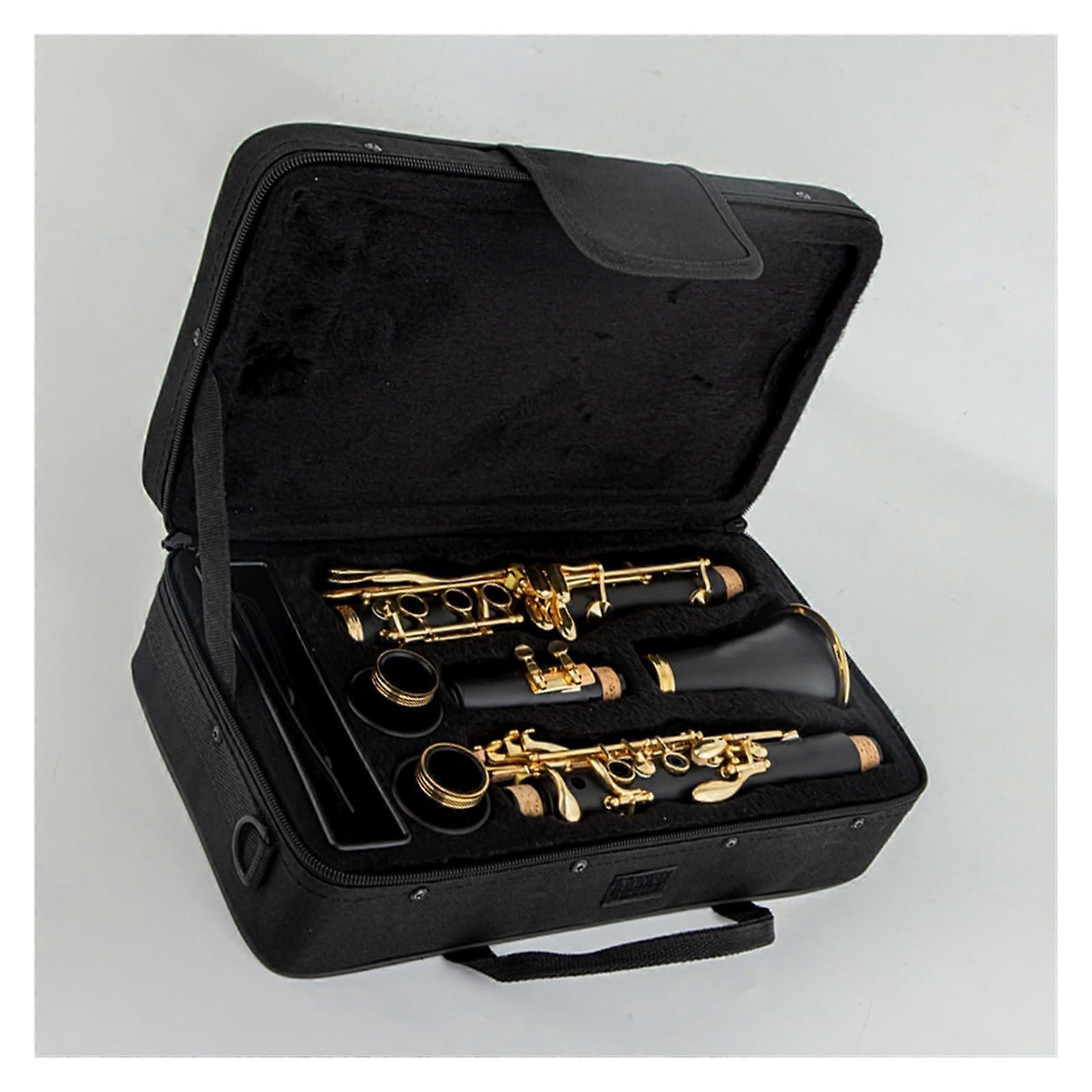 Student Bb Clarinet with Durable Bakelite Body, Gold Keys and Accurate Keywork Alignment Easy Assembly Kit