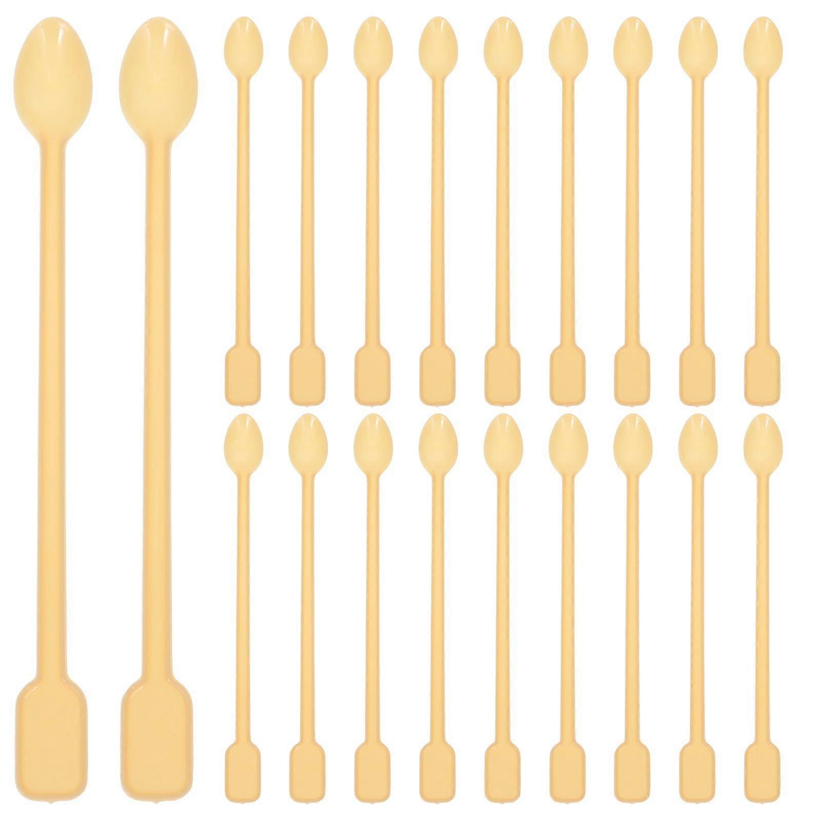 100Pcs Plastic Coffee Spoons Long Stirring Spoons Multi-functional Epoxy Resin Stir Spoon