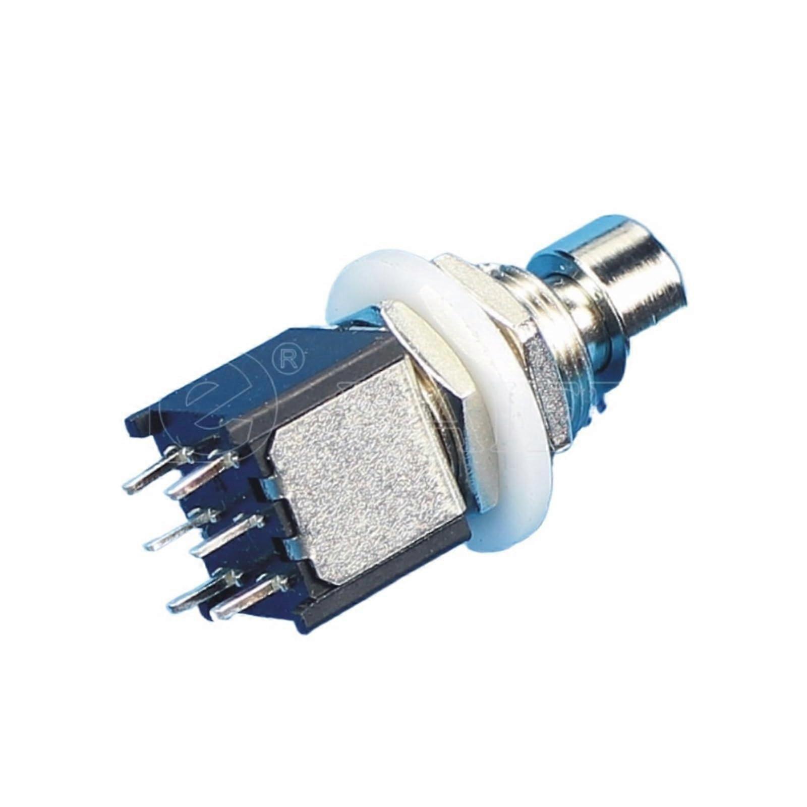 2 Pcs DPDT Momentary Push Button Footswitch ON(ON) M12 6 Pin for Guitar Effects Pedal