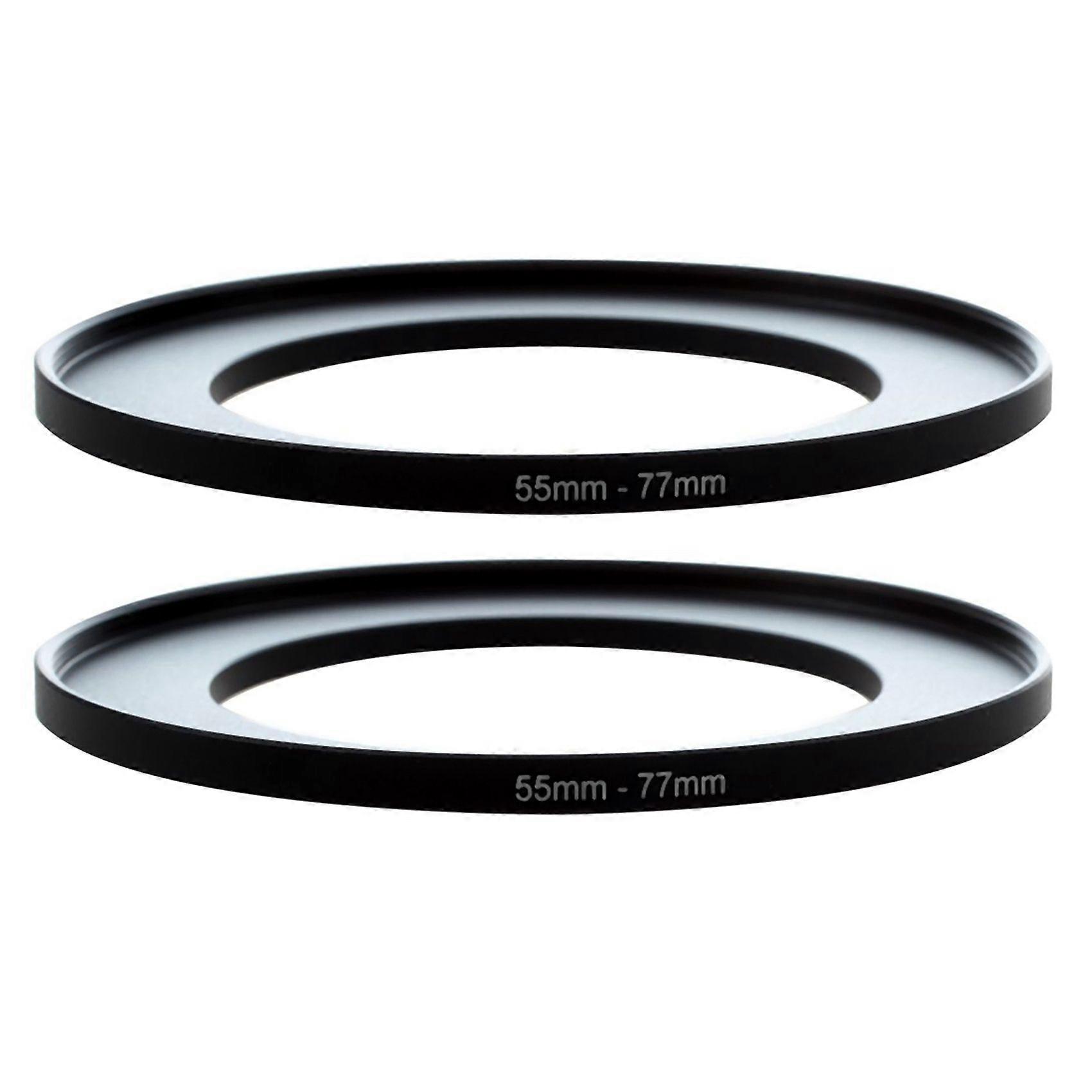 2X Metal 55mm-77mm Camera Step Up Filter Ring Adapter 55-77