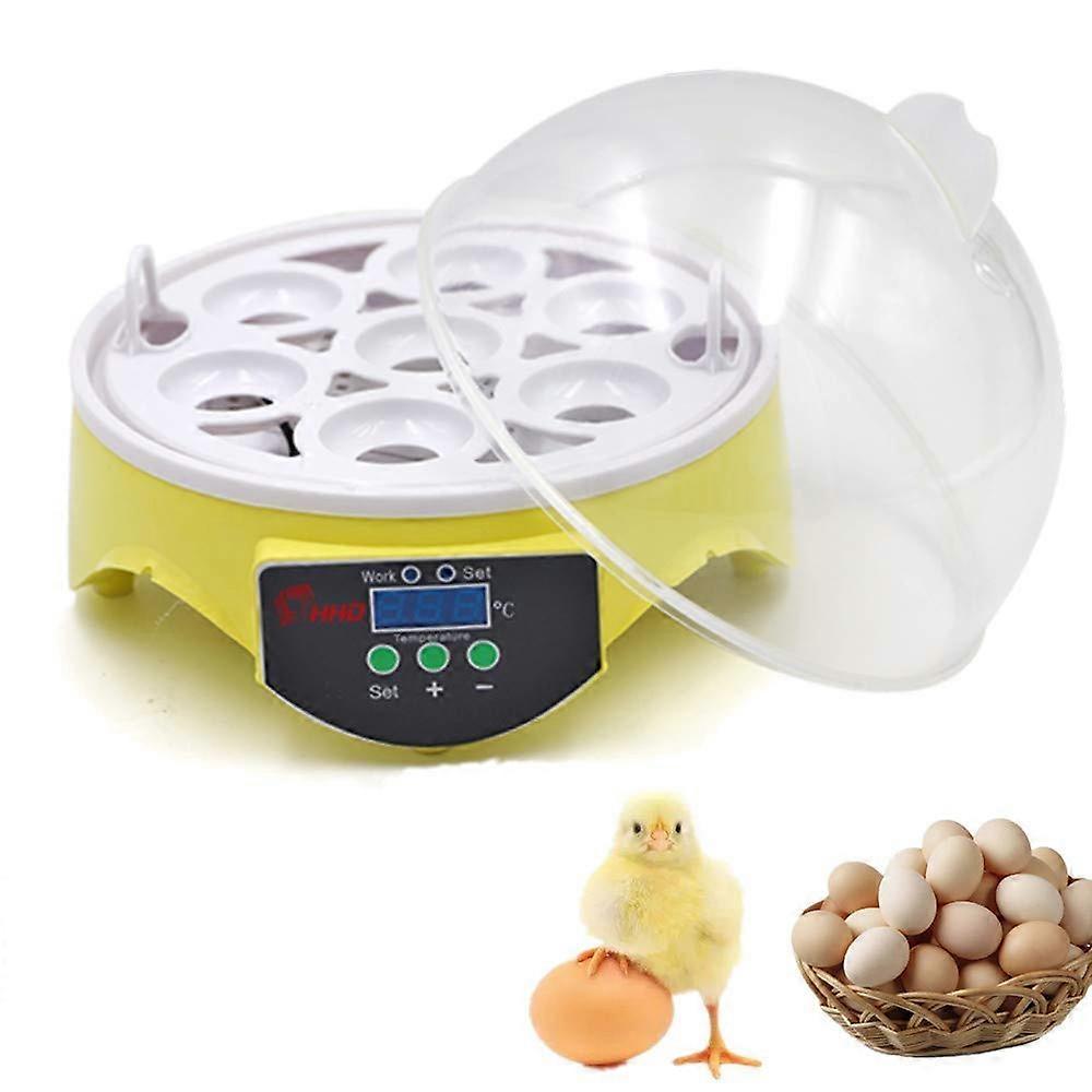 Digital Egg Incubator with LED Display, Temperature Control, Holds 7 Eggs for Chicken Duck Bird