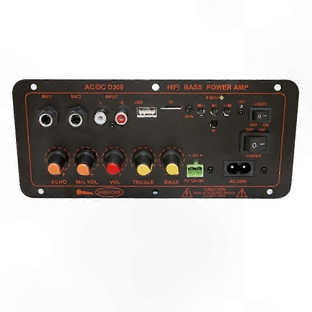 300W Subwoofer Amplifier Board with Dual Microphone Input and EU Plug Standard