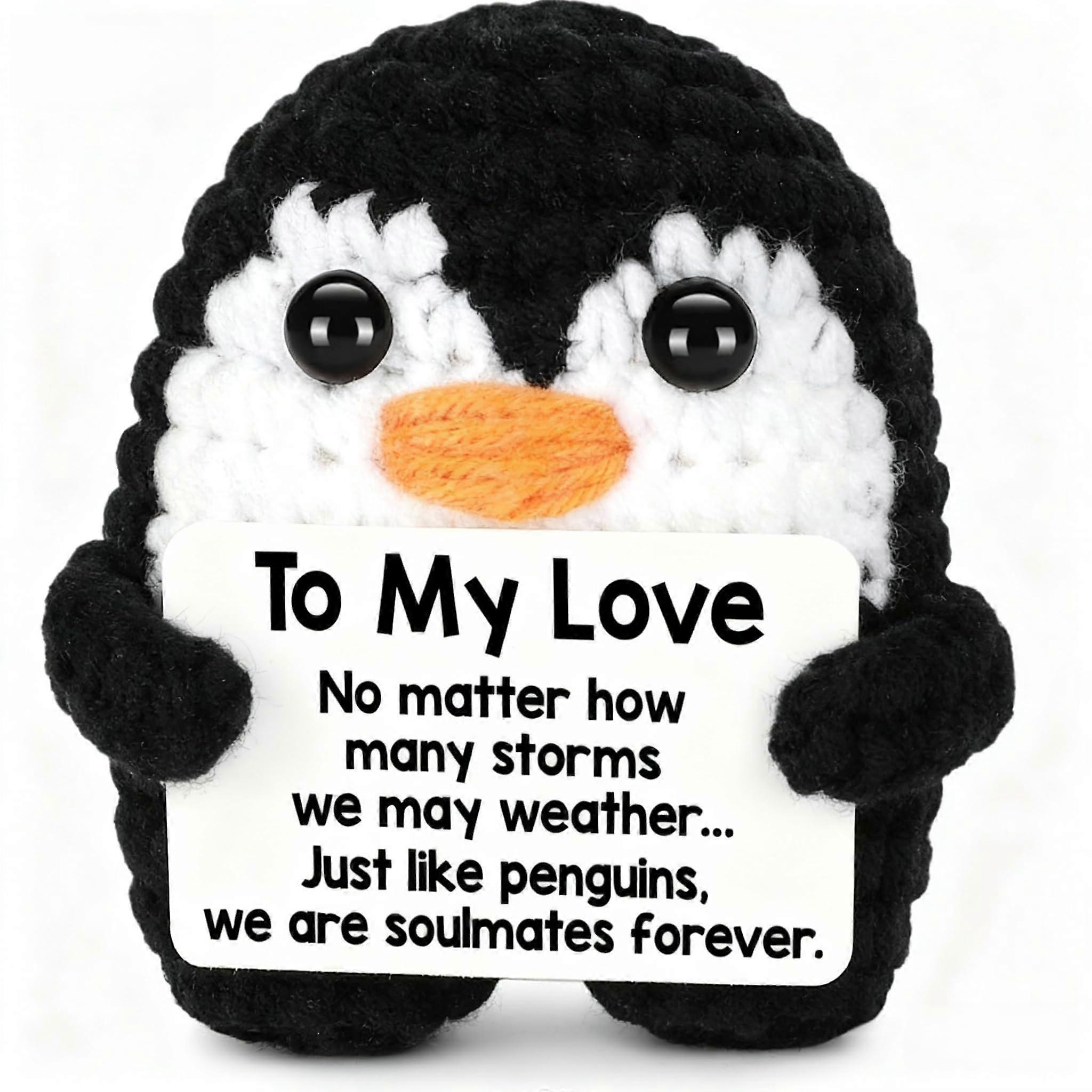 Crochet Penguin Romantic Anniversary Gift Handmade Cute Keepsake for Couples Small Size