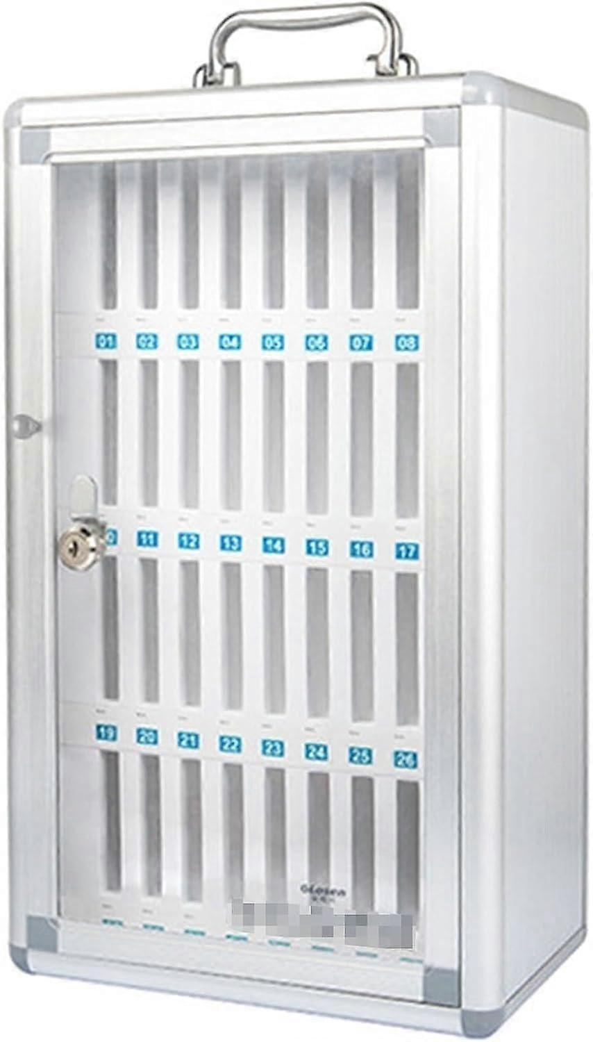 Cell Phone Storage Locker with Key Lock, Clear View and Numbered Slots for Classroom or Office