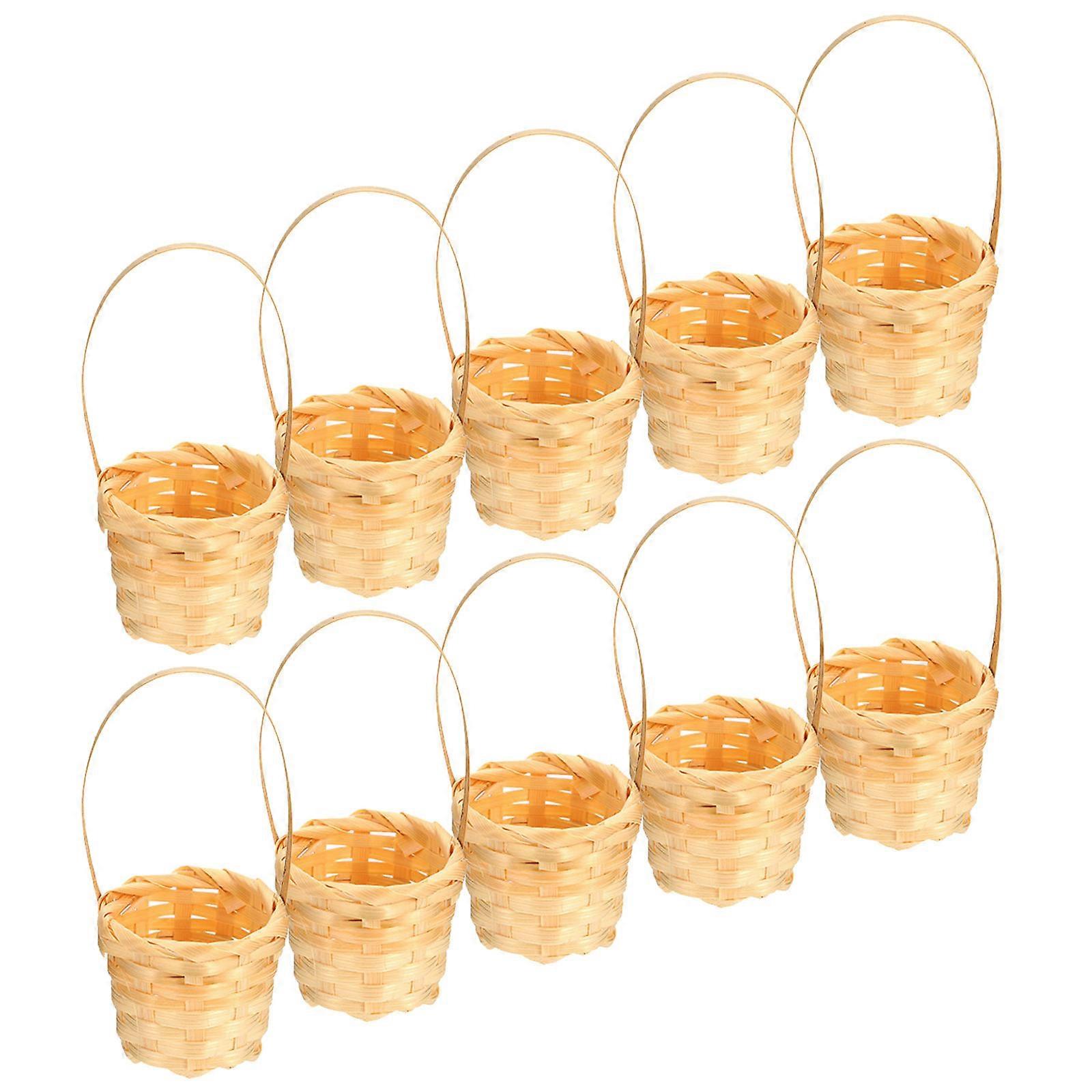 Flower Basket Bamboo Storage Basket for Multi-Function Holders 10Pcs