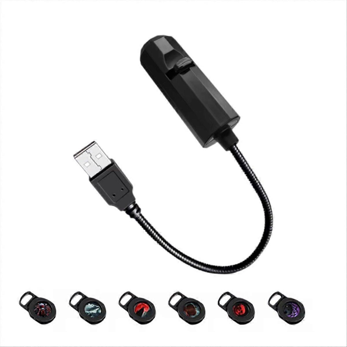 Halloween USB Projector Light Skull NightLight Ghost LED Lamp 360 Rotating Switchable Pattern Atmosp