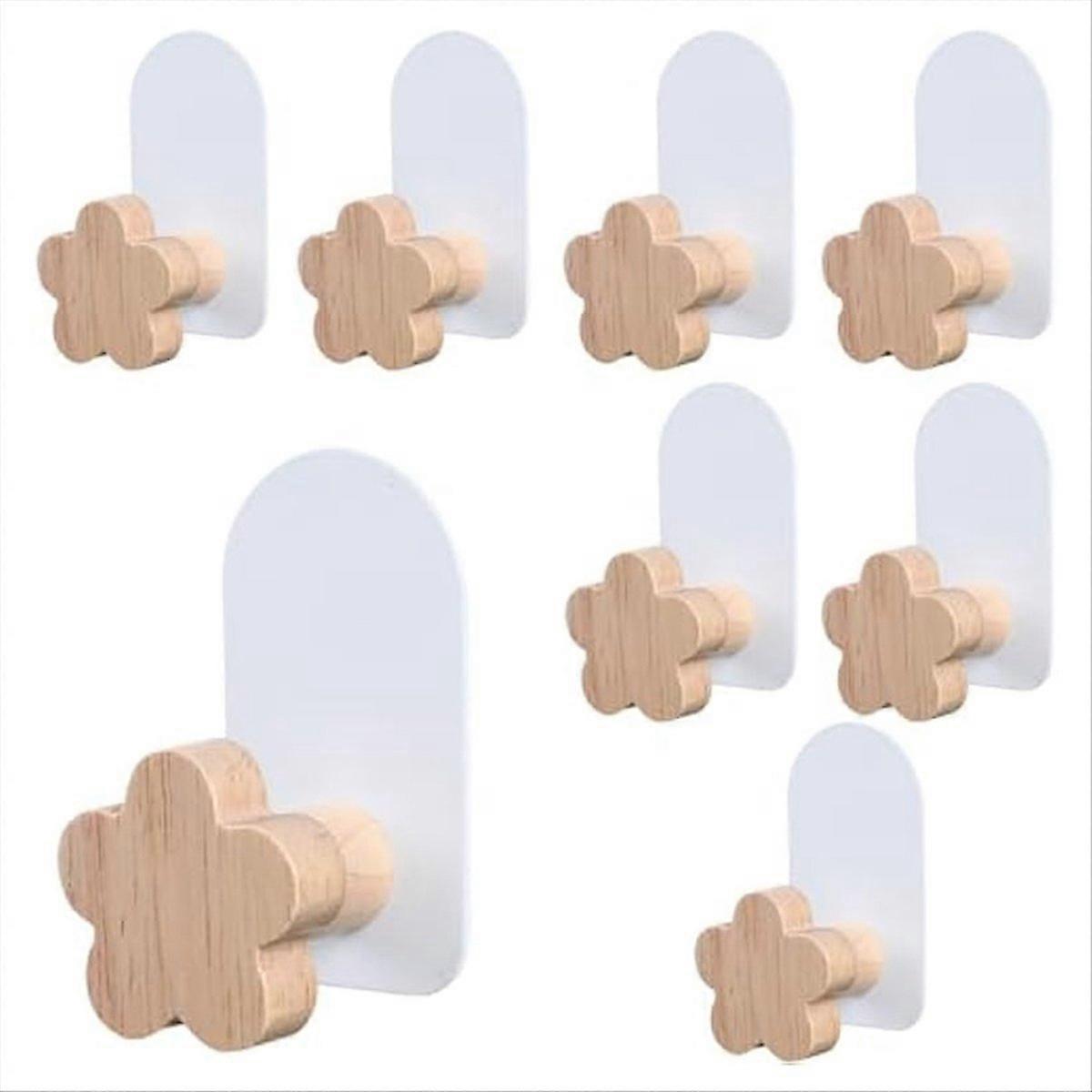 8PCS Shaped Hooks,Kids Room Decorative Hooks, Wood Coat Hooks,A