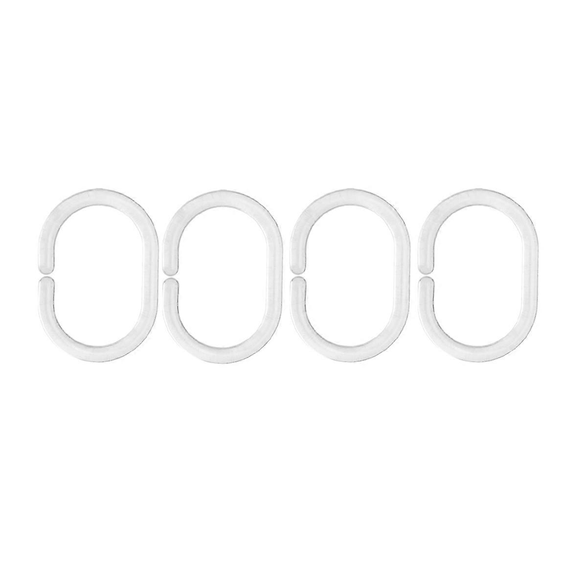 Plastic Curtain Hooks Rings for Bath Use 36Pcs C Shape Clear Rings