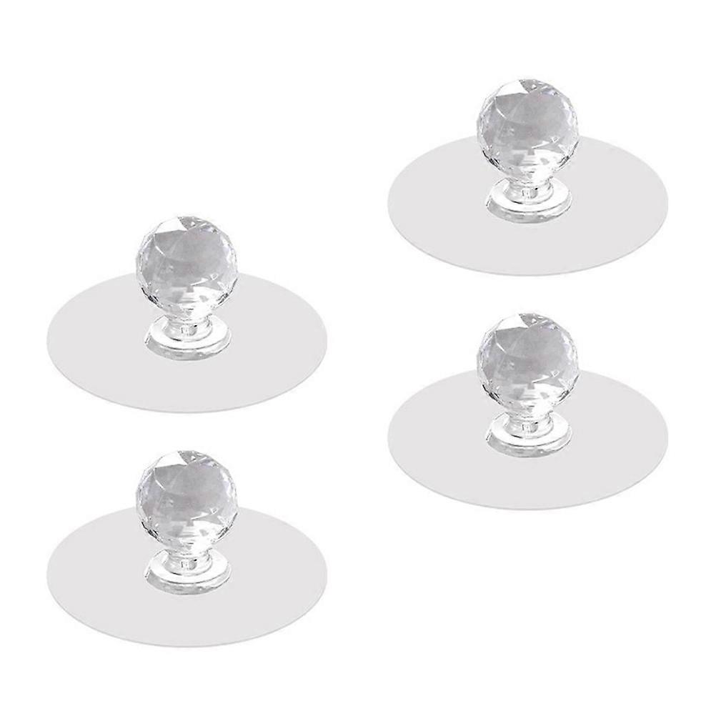Transparent Immovable Drawer Knobs Door Handles for Home Use 4Pcs Set