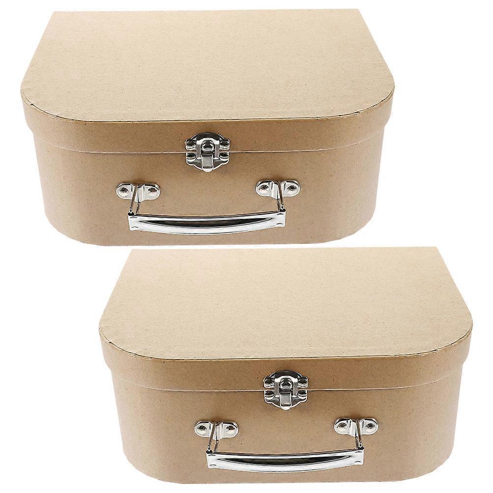 Multi-Functional Handled Container Box Paper Jewelry Boxes For Home Decoration Rectangular Shape 2Pcs