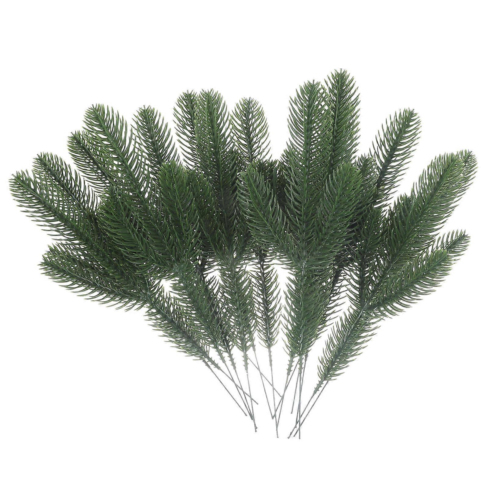 Simulated Pine Needle Stems Artificial Pine Branches for Decor 24Pcs Green