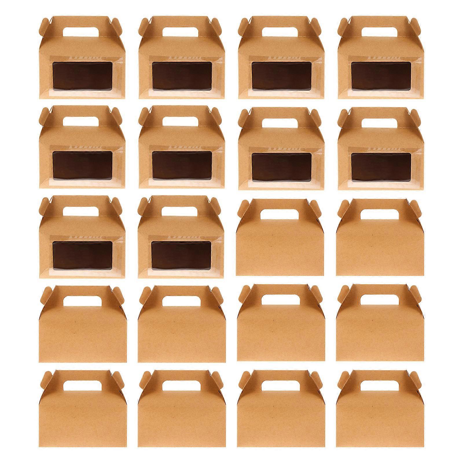 Cake Storage Box for Storage 20Pcs Portable Kraft Paper Cake Packaging