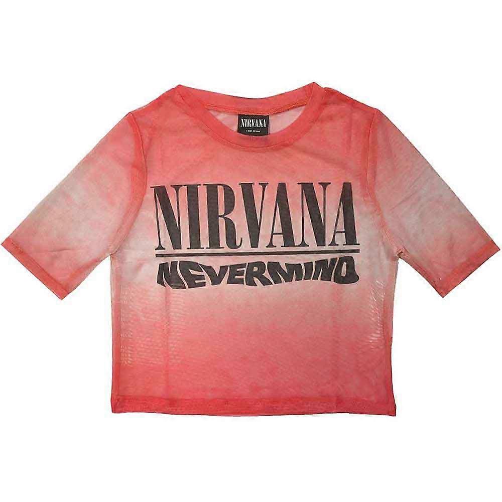 Nirvana Ladies Crop Top: Nevermind Wavy Logo