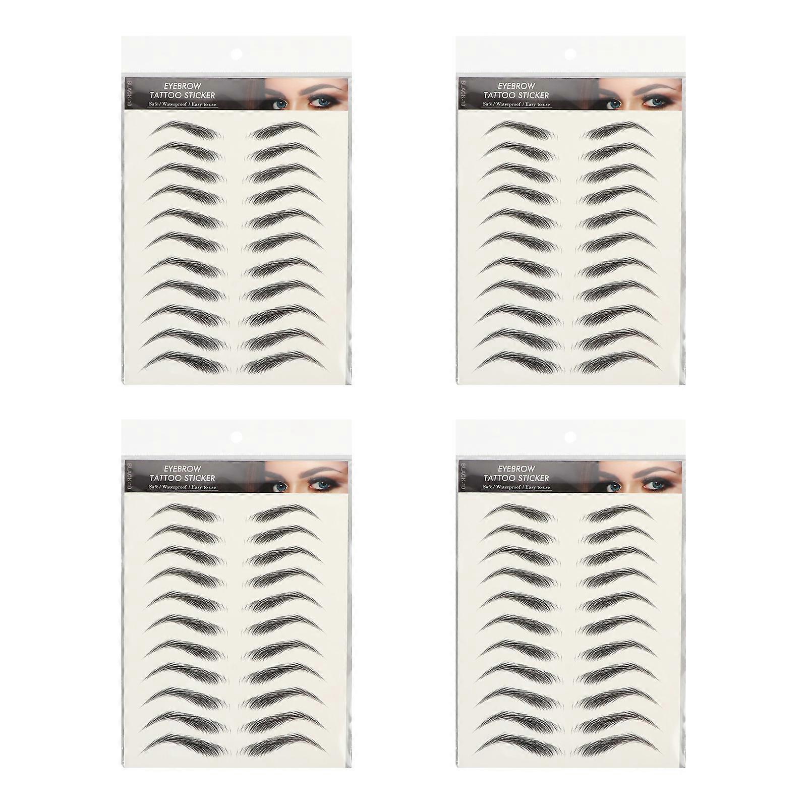4 Sheets Eyebrows Sticker False Eyebrows Tattoos Temporary Eyebrows Tattoos