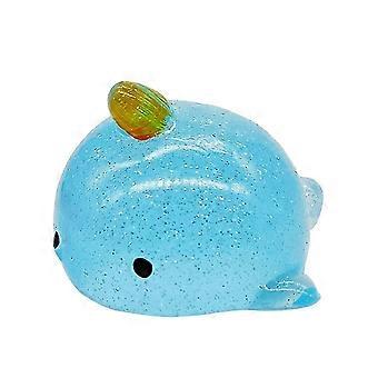 Mini Glitter Animal Pinch Toy  Whale, Hedgehog & Dolphin  for Anxiety Relief Stretchy Stress Ball & Party Favors New Arrival S07