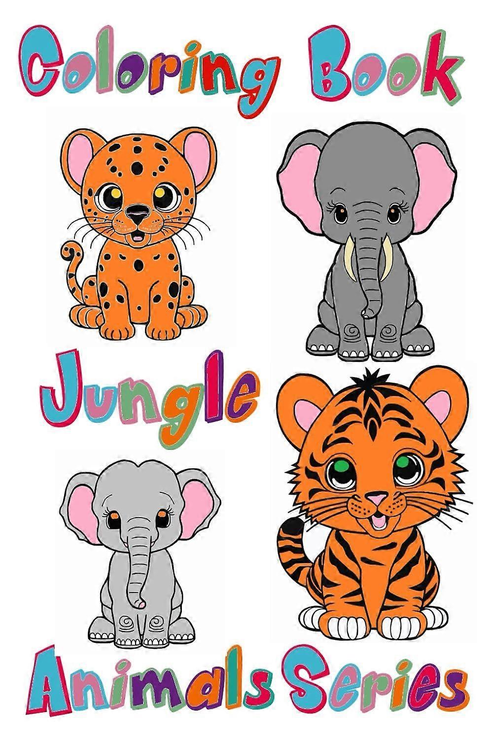 Coloring book jungle animals
