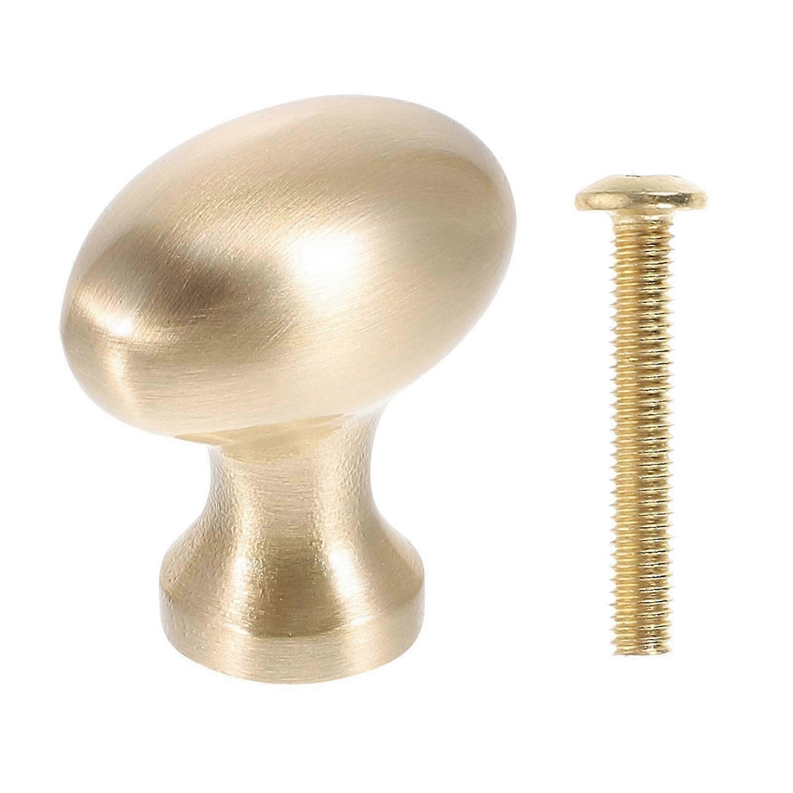 Round Brass Cabinet Knobs, Golden Finish, Easy Install for Furniture