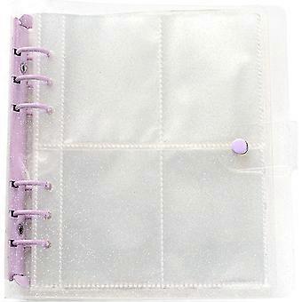 3 Inch 200 Pockets Portable Photo Album Books Home Picture Case Storage 6-Ring Binder Cover Refillable Notebook Photocard Name Card ID Holder (Purple)