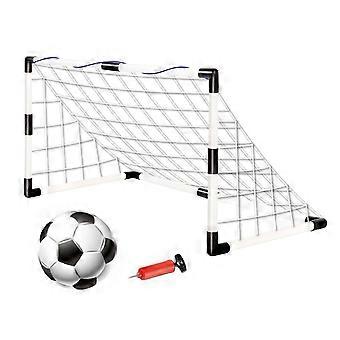 Fotbollsmål med uppblåsbar fotbollsluftpump, hopfällbart fotbollsmål i alla väder, bärbar sportleksak för barn, enkel montering, fotbollsset för ungdomar för inomhusbruk