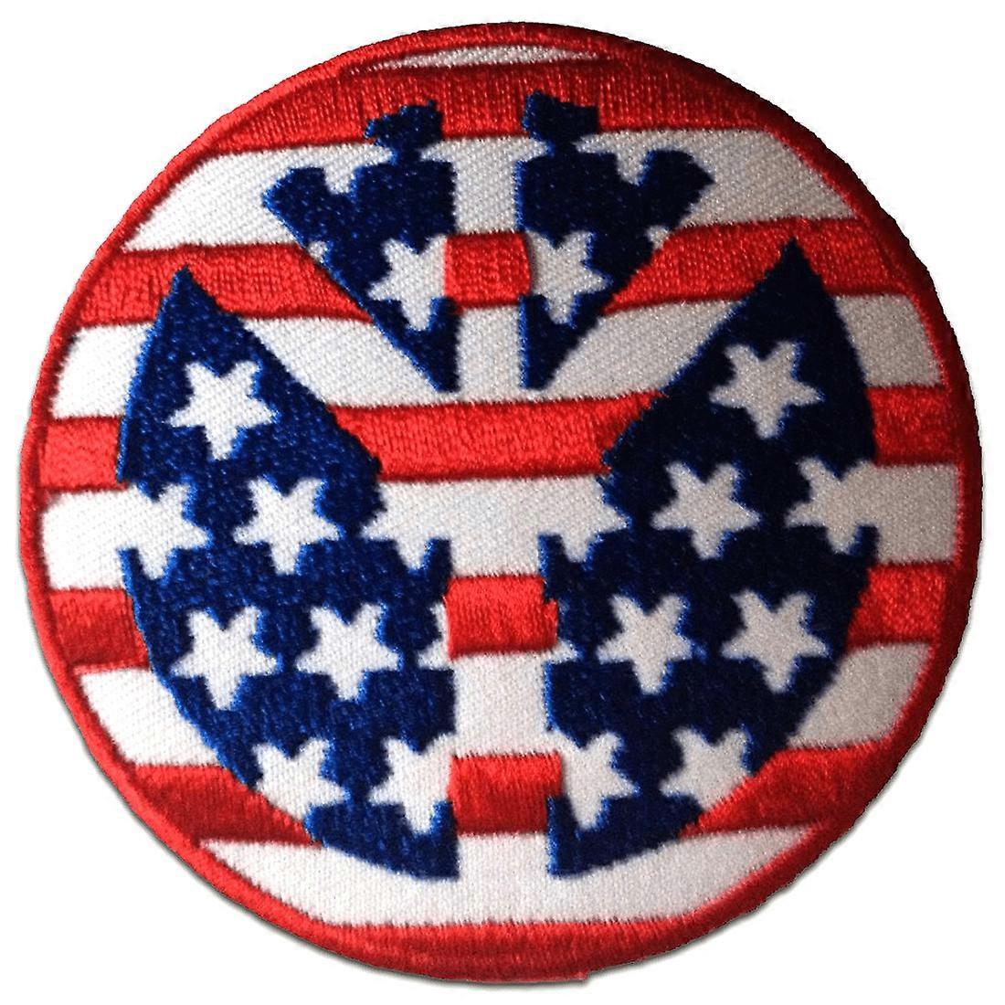 Patch / iron-on patch - USA Victory Peace Peace - blue - Ø7,5 patch appliqué