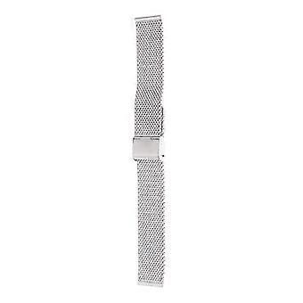 Metal Watch Straps For Men Business Occasions 22mm Shark Mesh Folding Clasp Silver 1Set