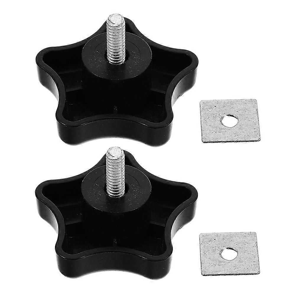 2pcs Star Threaded Knobs: Star Shaped RV Awning Support Knob with M6 Thread & Square Washer - Camper Awning Support Hardware