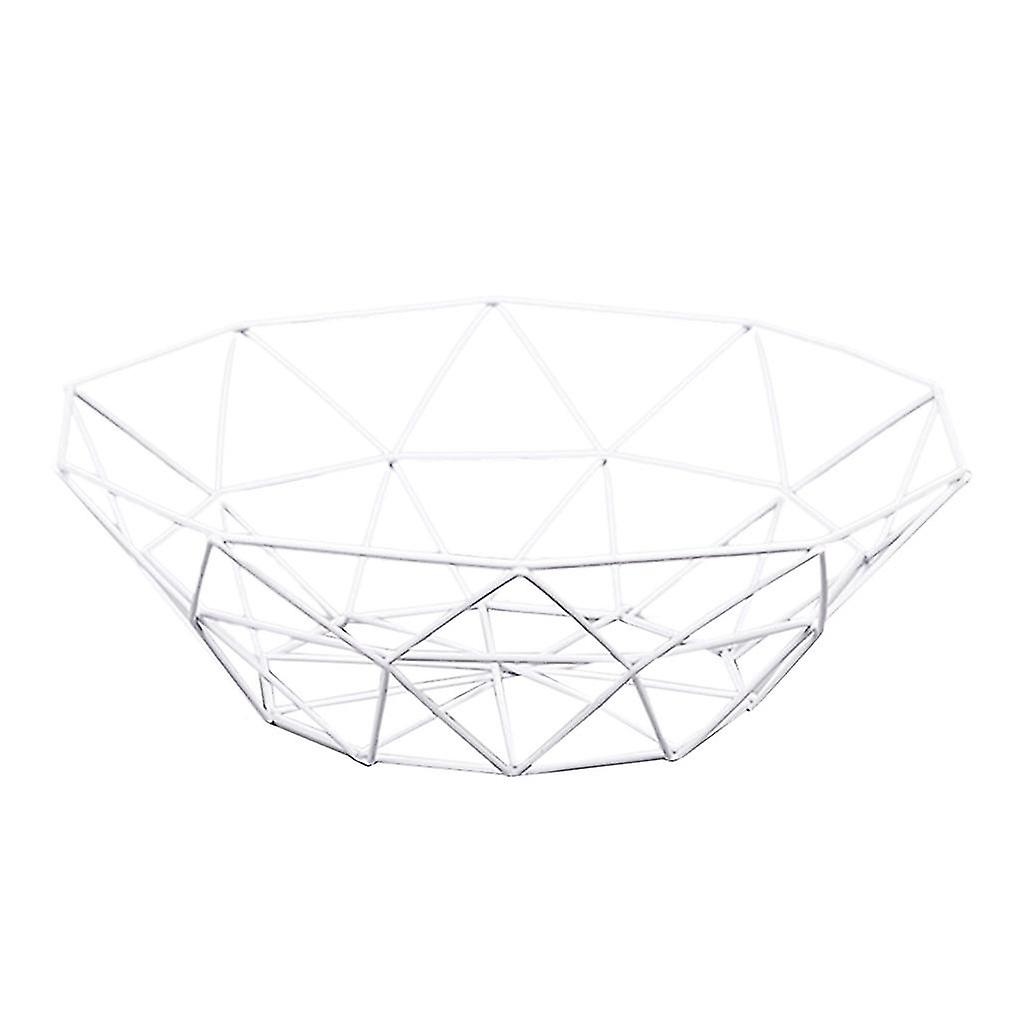 Geometric Fruit Vegetable Wire Basket Metal Bowl Kitchen Storage Desktop Display