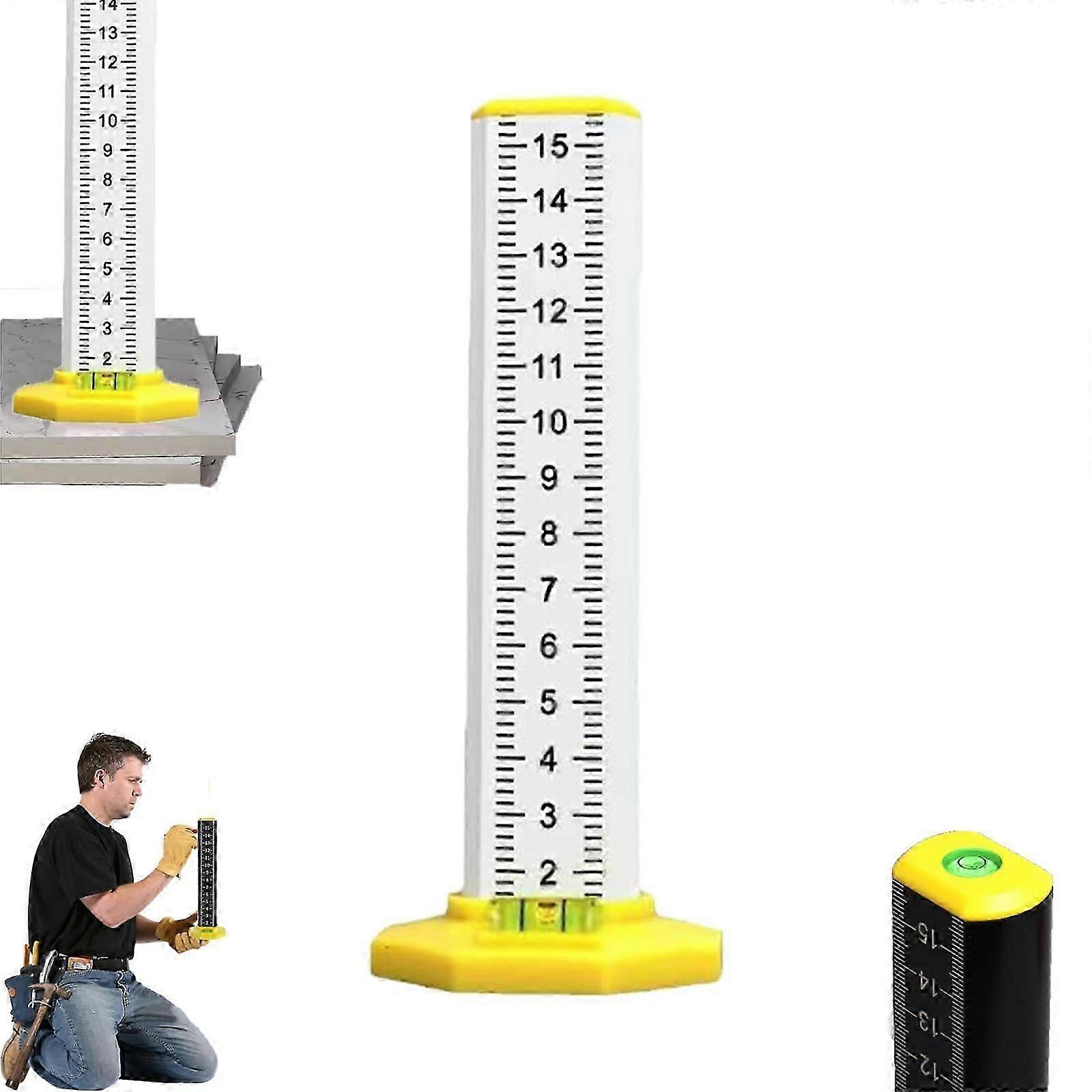 Ceiling and Floor Tile Height Ruler, DoubleSided Scale with Magnetic Base