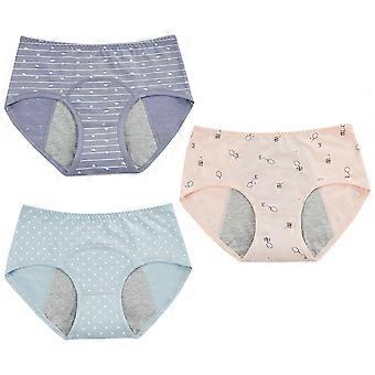 3pcs Women Underpants Menstrual Pants Underwear Medium Waistline Underpants For Menstrual Period