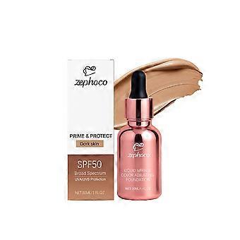 Zephoco vloeibare foundation met bescherming tegen donkere huidtinten en verkleuringen: licht, dun, hydraterend, natuurlijk, transparant, concealer.