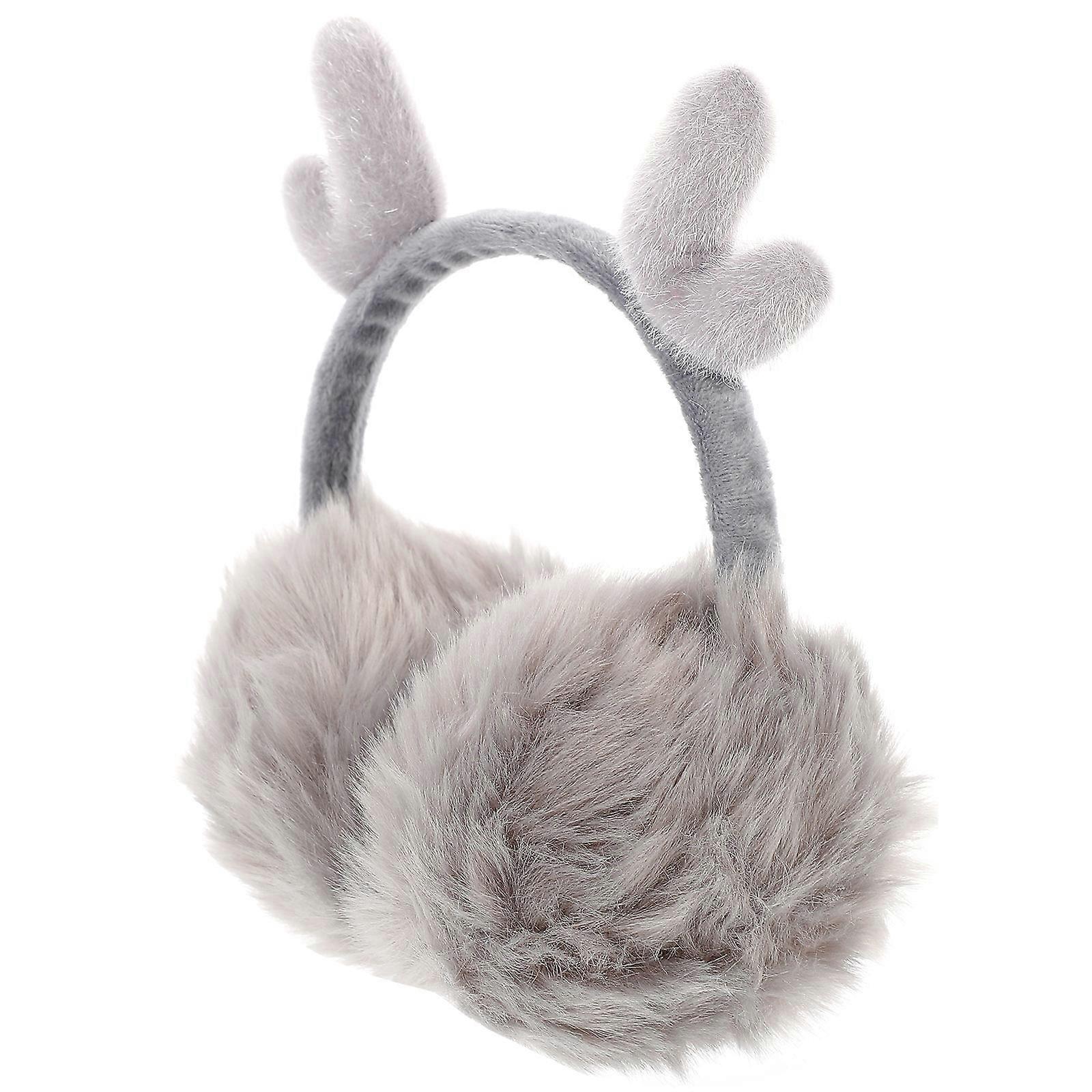 1 Set Versatile Antler Shape Earmuff Multipurpose Casual Backpack (Black White)