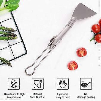 Camping Tableware Titanium Spatula Folding Save Space Well Picnic Cooking Equipment compatible with Camp Kitchen Outdoor Cooking