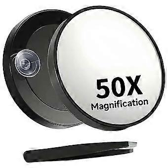 50X Magnifying Makeup Mirros Make Up Mirror Magnifying with Suction Cup Tweezers Travel Mirror compatible with Detailed Skincare