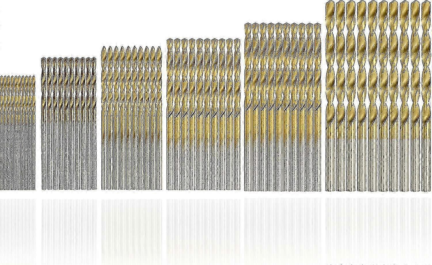 60 Pieces Twist Bits Micro Bits Metal Hss Bits Set Tools Titanium Bits