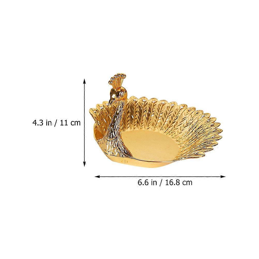 Golden Snack Tray Peacocks Shape for Fruit Serving 1Pcs Candy Plate