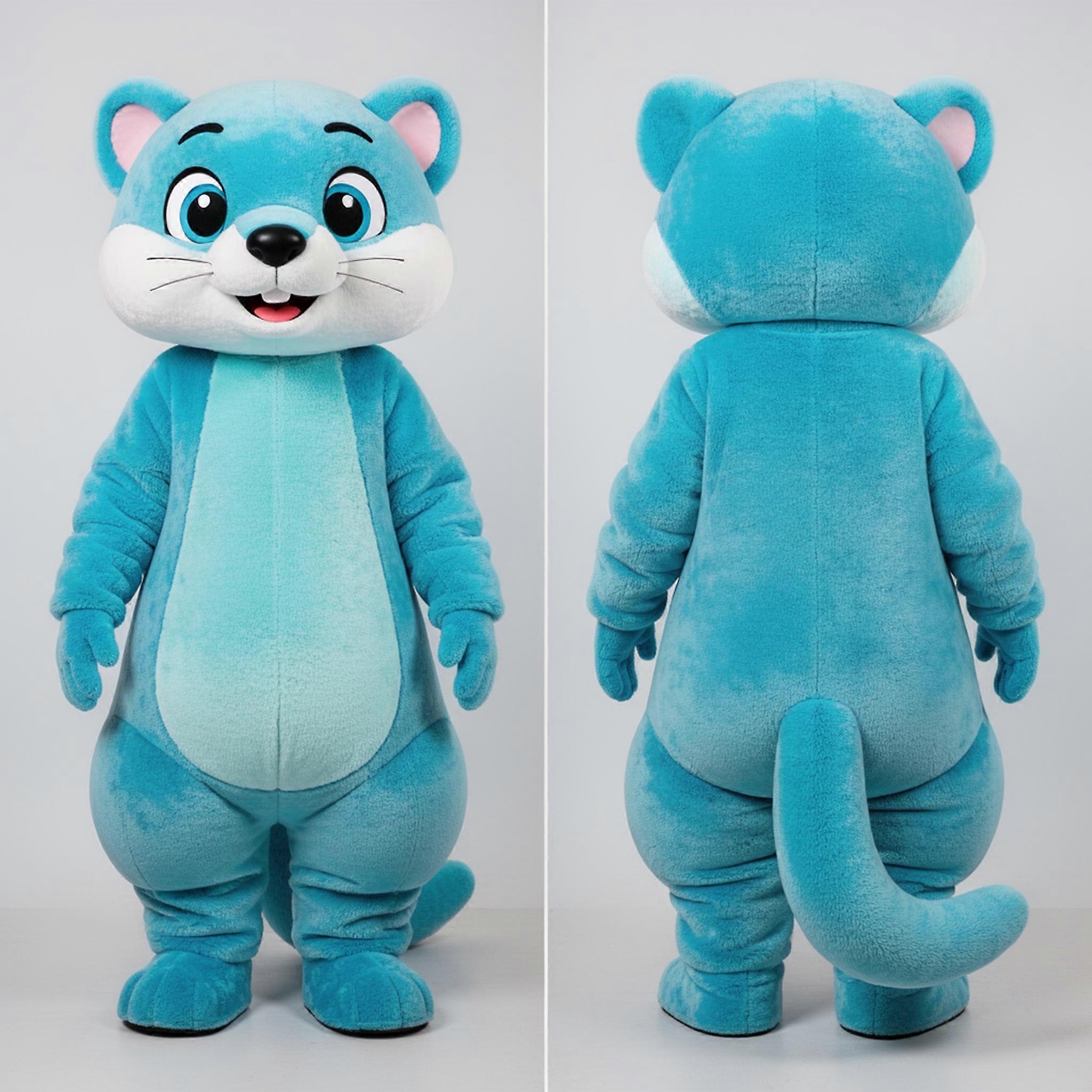 MASTICOT Cyan Plush Ferret Mascot