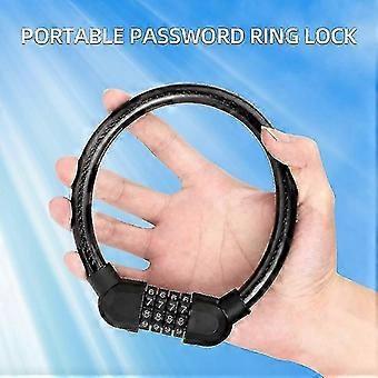 Portable Anti-theft Code 4-digit Combination Bicycle Lock Explosion Type Ultra-light Black Outdoor for Mountain Bike