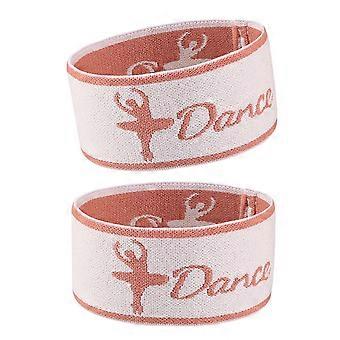 Practical Two-Foot Dance Extension Band 2 Pack, Fabric Foot Trainer for Gymnastics Stretch Work, Home Lesson, and Travel Use  Pink os