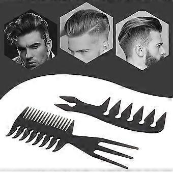 2 stk hårkam styling set-hale kamme dobbeltsidede børster, retro olie hårkam mænds stylingkam stor tandkam baghoved tekstur kam dobbelt sid