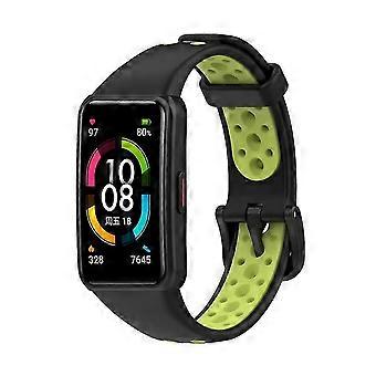 Kompatibel für Huawei Band 6 für Honor Band 6 TPU wasserdichtes Uhrengürtelarmband zweifarbiges Ersatzarmband