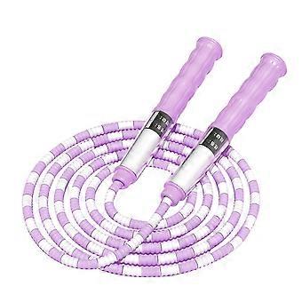 Springseil Verstellbar mit Namensschild Anti-Rutsch-Griff Griff Soft Pattern Tube Wrapped Springseil für Kinder Fitness Übung Lila