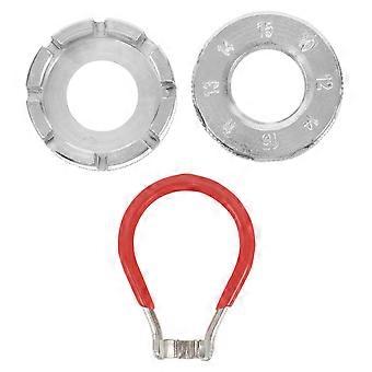 Set di 3 attrezzi per bicicletta con chiave per raggi in argento per regolazioni precise.