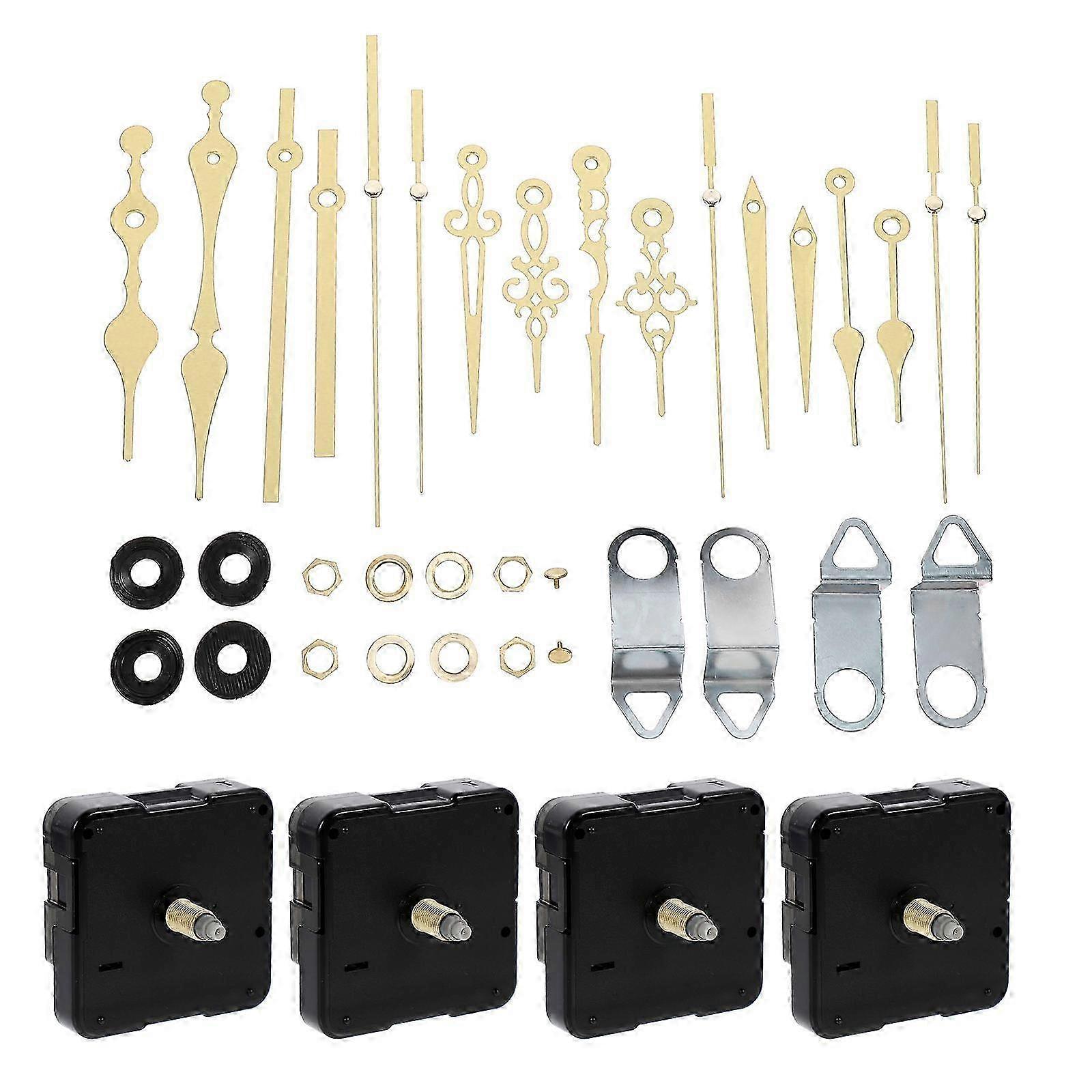 4 Sets DIY Clock Movement Replacement Pointer Clock Parts Wall Clock Movement