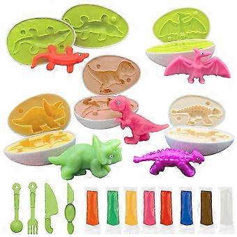Dinosaur Playdough Eggs Set With 8 Colours