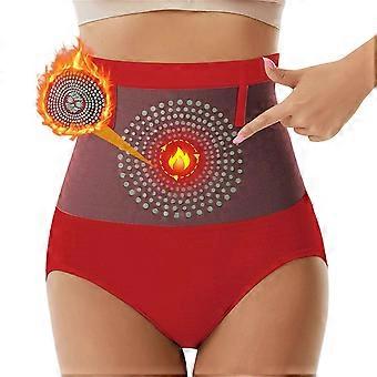 High Waist Abdomen Control Panty For Women Recovery Invisible Shapewear Briefs Smooth Under Clothing Slimming Panties Underwear Red 4XL_S02