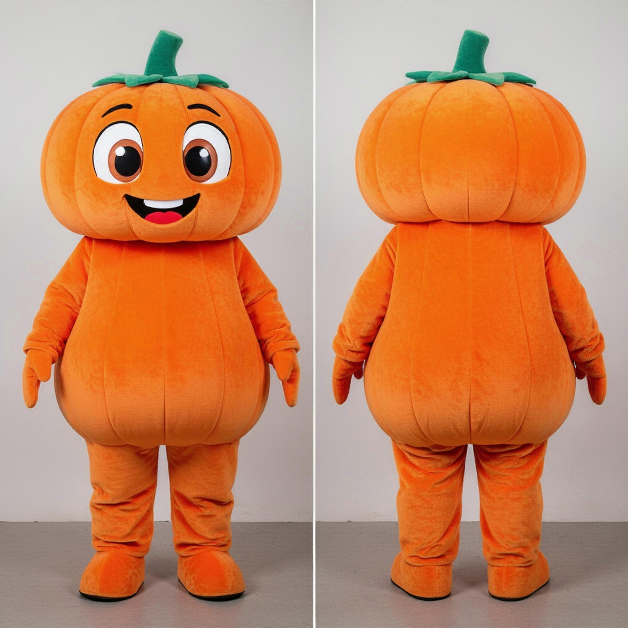 MASTICOT Rust Orange Wide Eyed Pumpkin Mascot